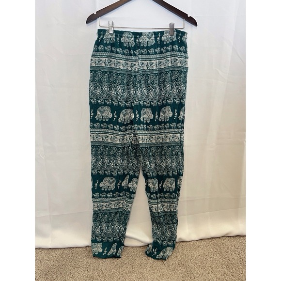 Women's Harem Pants,‎ Elephant Design, Pockets, Elastic Waist Drawstring, Sz Med - Picture 6 of 7